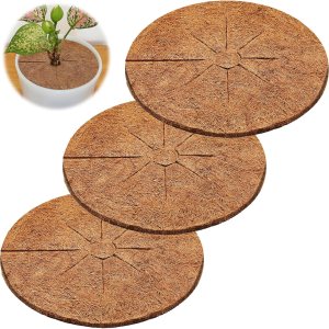 3 tapetes protectores de árboles de fibra de coco, cubierta de suelo para plantas de interior y exterior, cobertura de fibra de coco de 12 pulgadas 3 tapetes protectores de árboles de fibra de coco, cubierta de suelo para plantas de interior y exterior, cobertura de fibra de coco de 12 pulgadas
