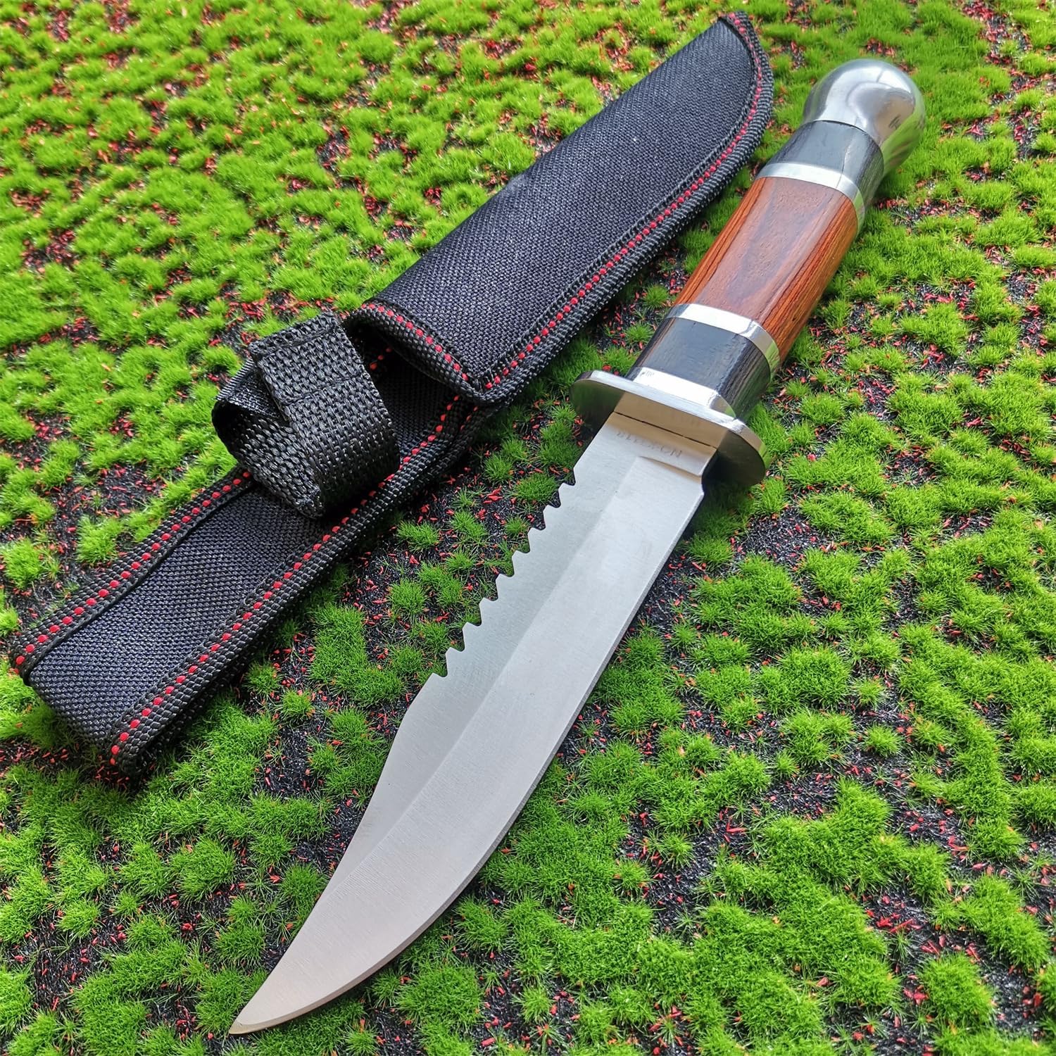 DOOM BLADE Cuchillo de caza de hoja fija de 10.63 pulgadas con funda para acampar senderismo pesca – Tipo de cuchillo Bowie