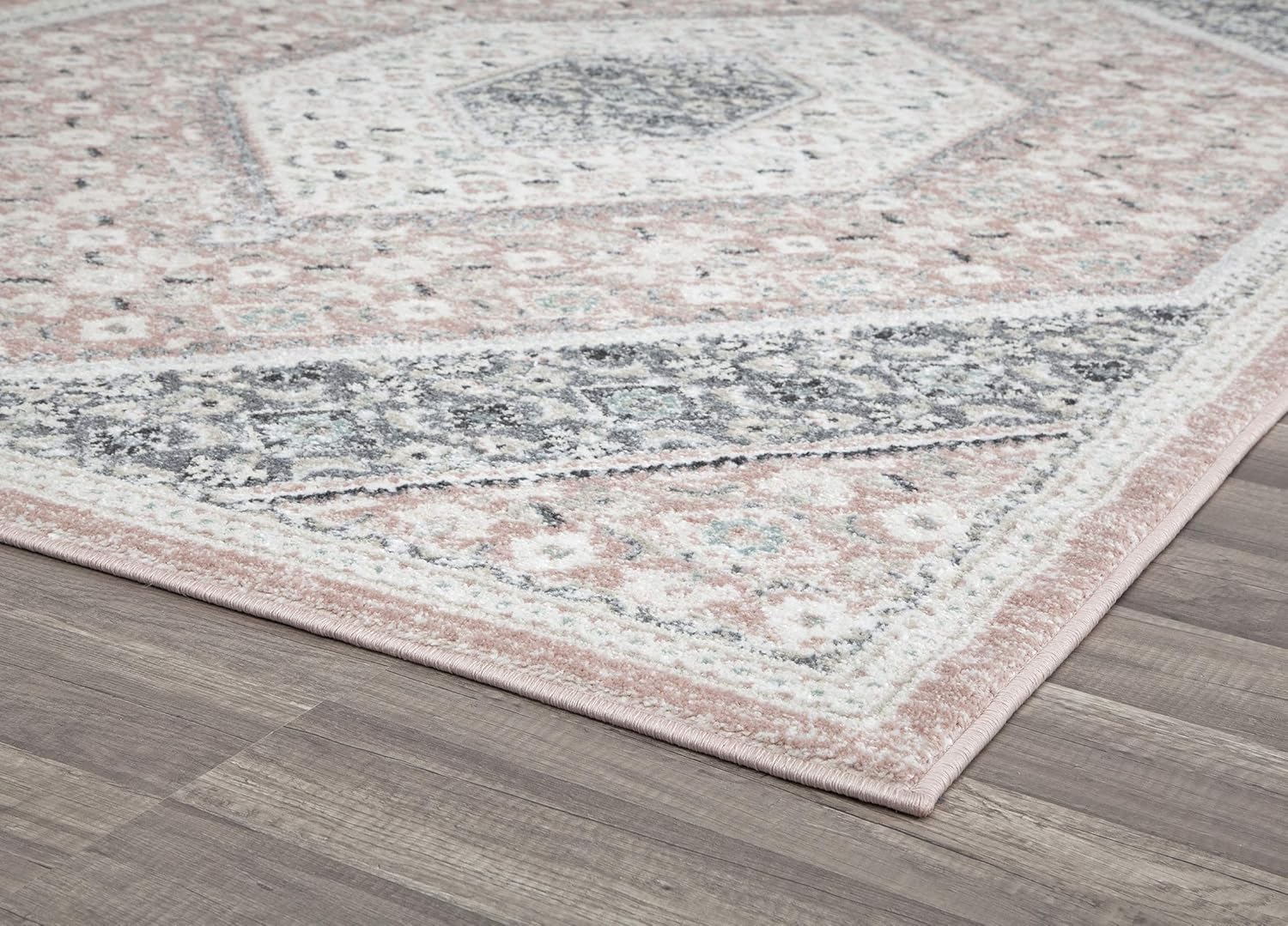 Rugs America Harper HY30B – Alfombra de área de transición vintage rosa de cuarzo de 5 x 7 pies