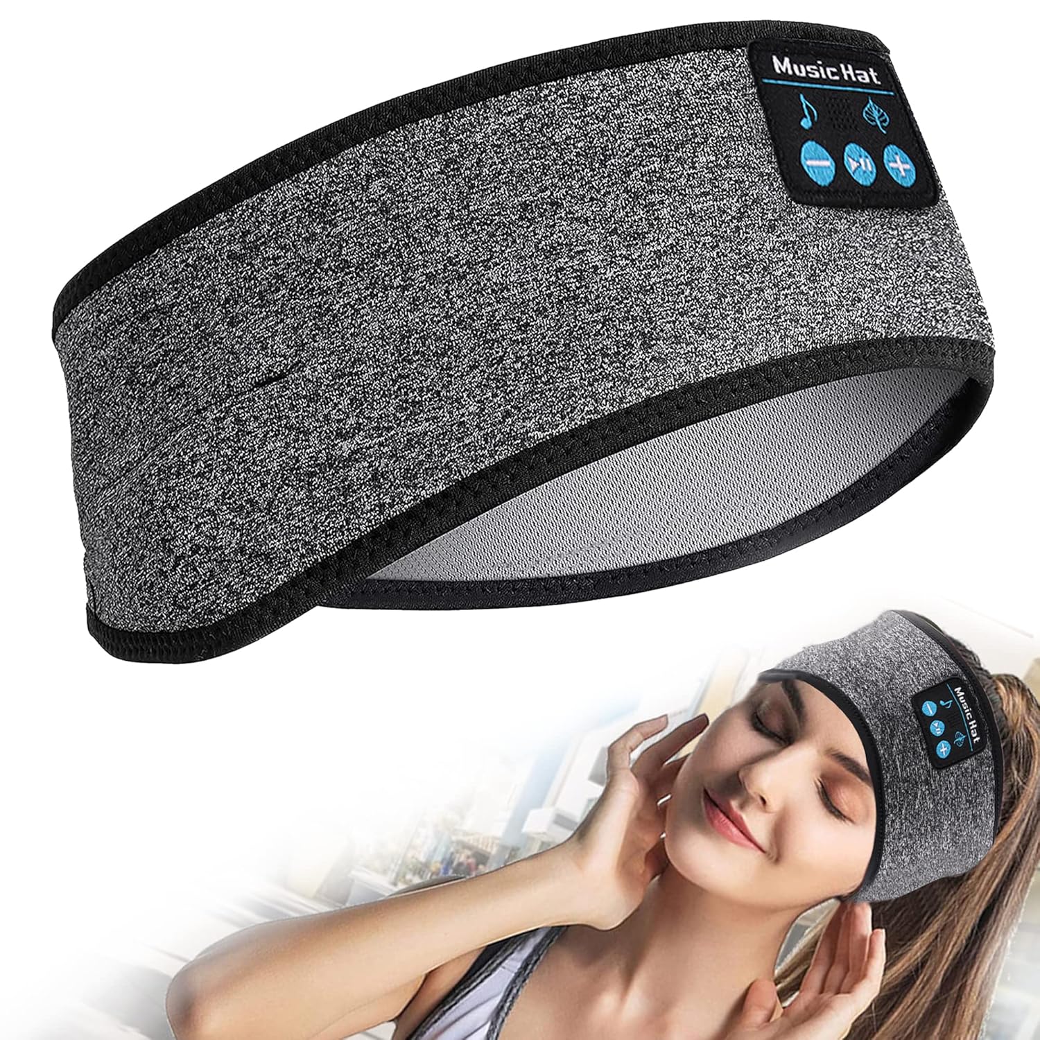 Auriculares inalámbricos Bluetooth para dormir, diadema para dormir con micrófono integrado para dormir de lado, auriculares Bluetooth para dormir