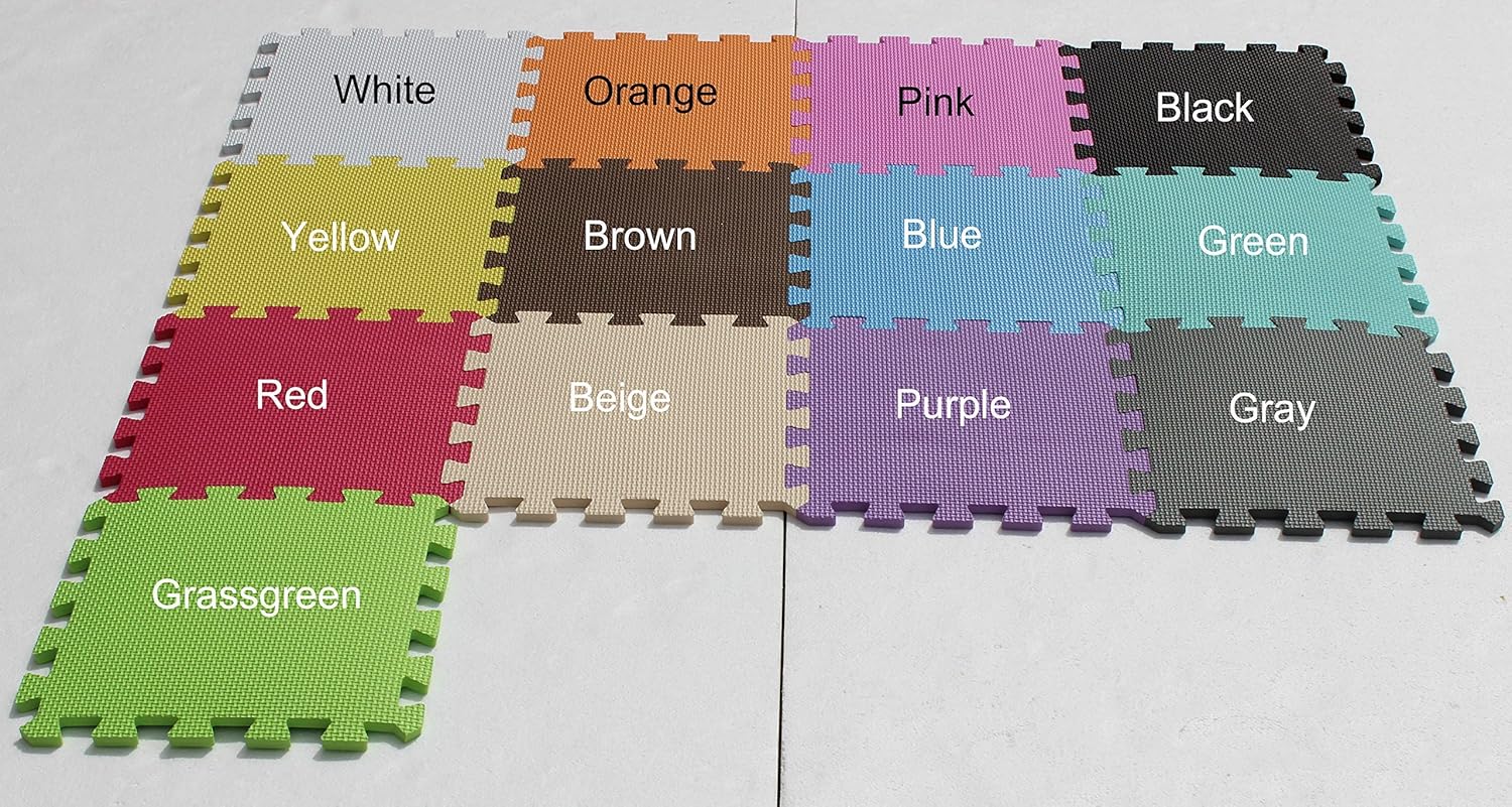 YIMINYUER – Tapete de juegos de gruesa espuma EVA de piezas interconectables, para niños o yoga o ejercicios, tipo rompecabezas, naranja, marrón,