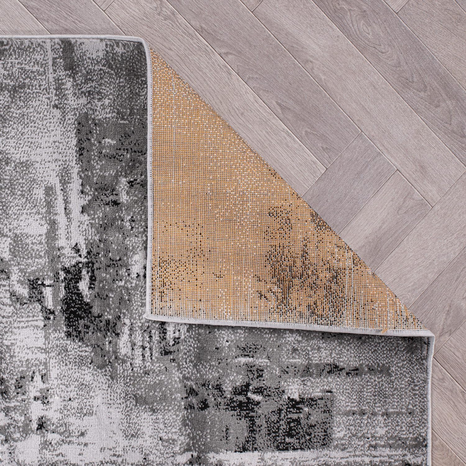 Rugshop Basel – Alfombra suave de arte abstracto contemporáneo, resistente a las manchas, 7 pies 10 pulgadas x 10 pies, color negro
