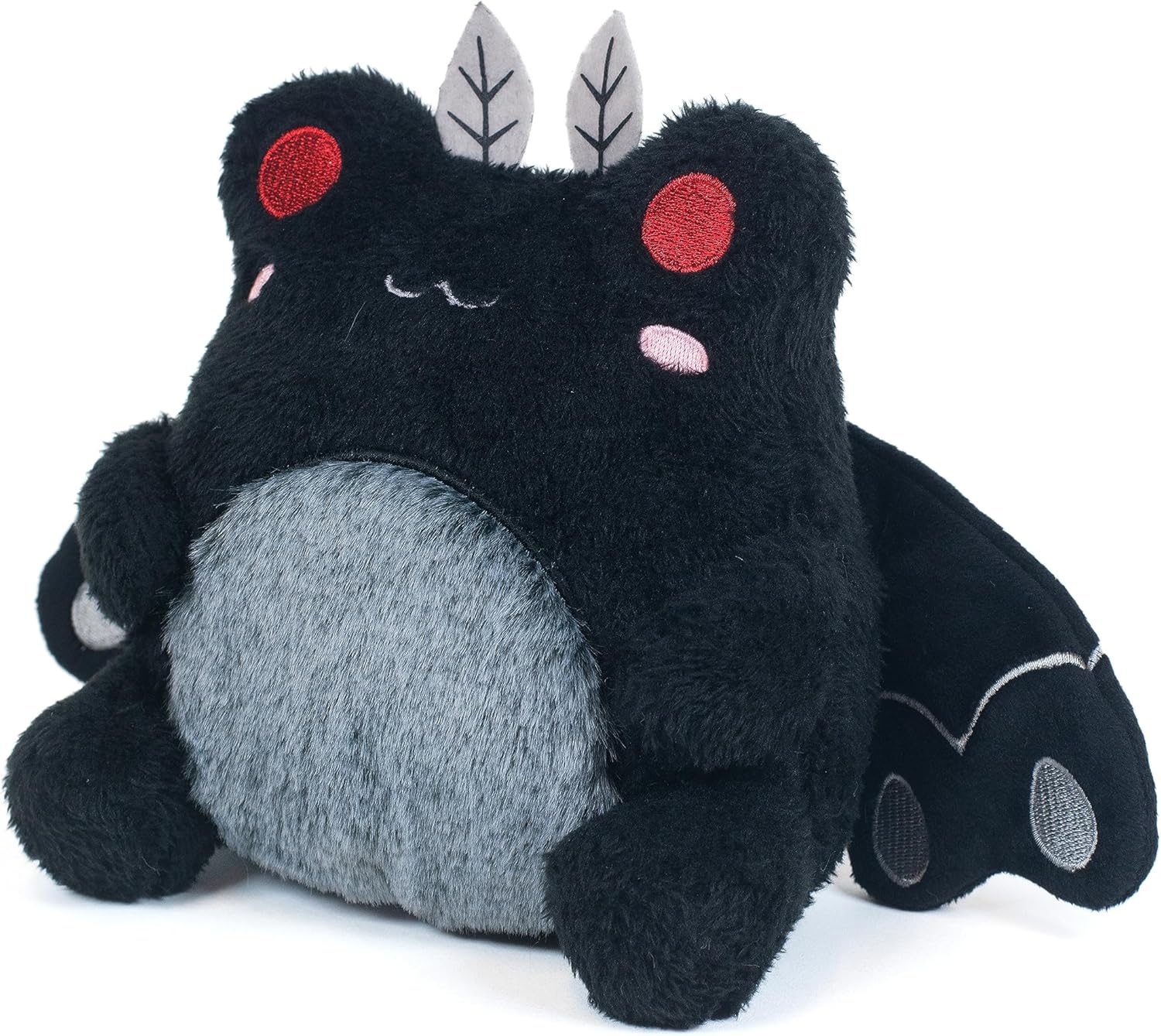 Cuddle Barn PlushGoals – Mothman Wawa The Froggie – Peluche negro suave de rana kawaii, 6 pulgadas