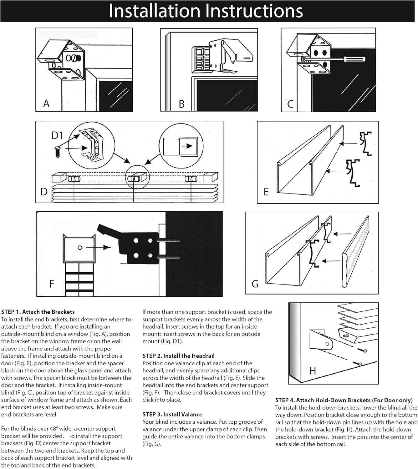 US Window and Floor – Persiana sin cuerda para montaje interior de 2 pulgadas