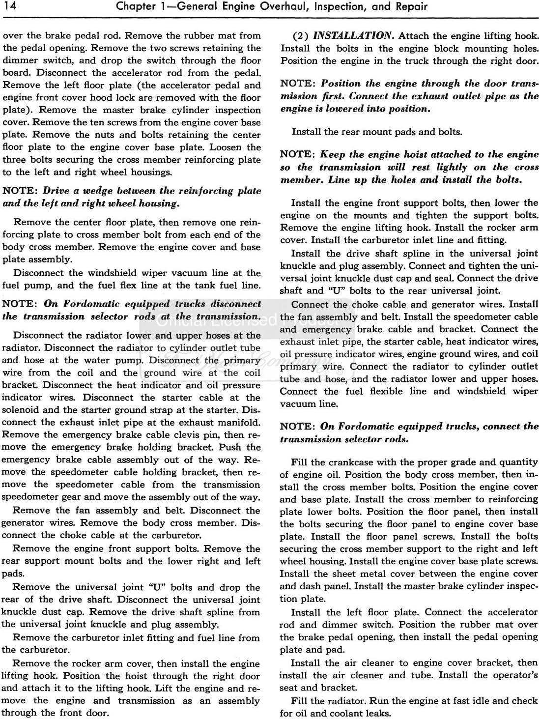 1956 Ford Pickup Truck Shop Manual de reparación