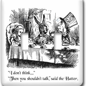 3dRose lsp_193787_2 Cubierta del interruptor de luz con cita de Alicia y Sombrerero Loco 3dRose lsp_193787_2 Cubierta del interruptor de luz con cita de Alicia y Sombrerero Loco
