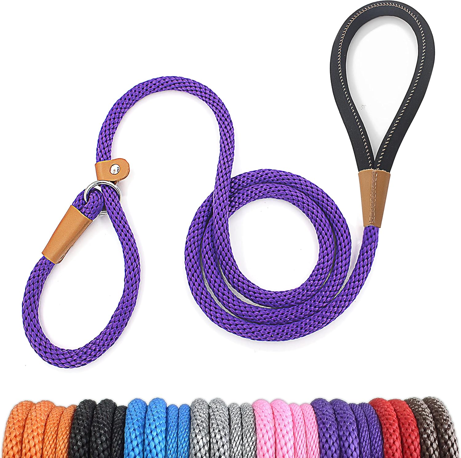 lynxking Paquete de 2 correas antideslizantes para perros de 6 pies, resistentes y trenzadas, correas de entrenamiento para perros medianos, grandes