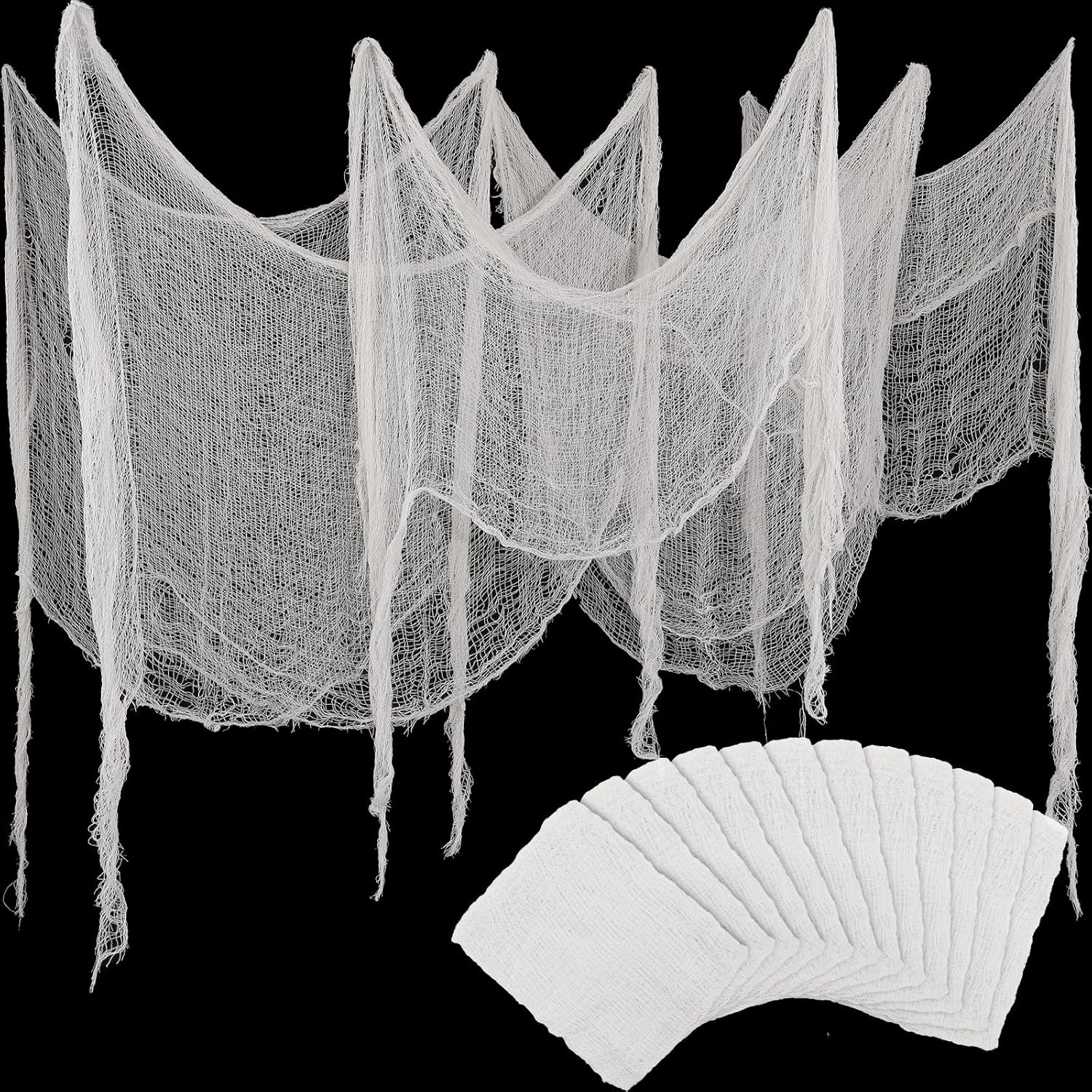 Paño espeluznante de Halloween de 30 x 71 pulgadas, paño de gasa espeluznante grande para puertas, escaleras, interiores y exteriores, decoración de