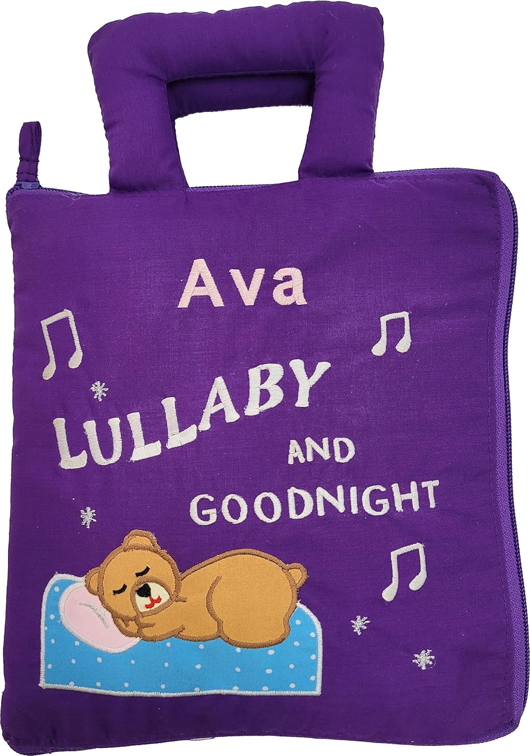 Libro de canción de cuna personalizado y buenas noches para dormir, libro silencioso de Brahms’ Lullaby Musical Soft Book  Libro interactivo de