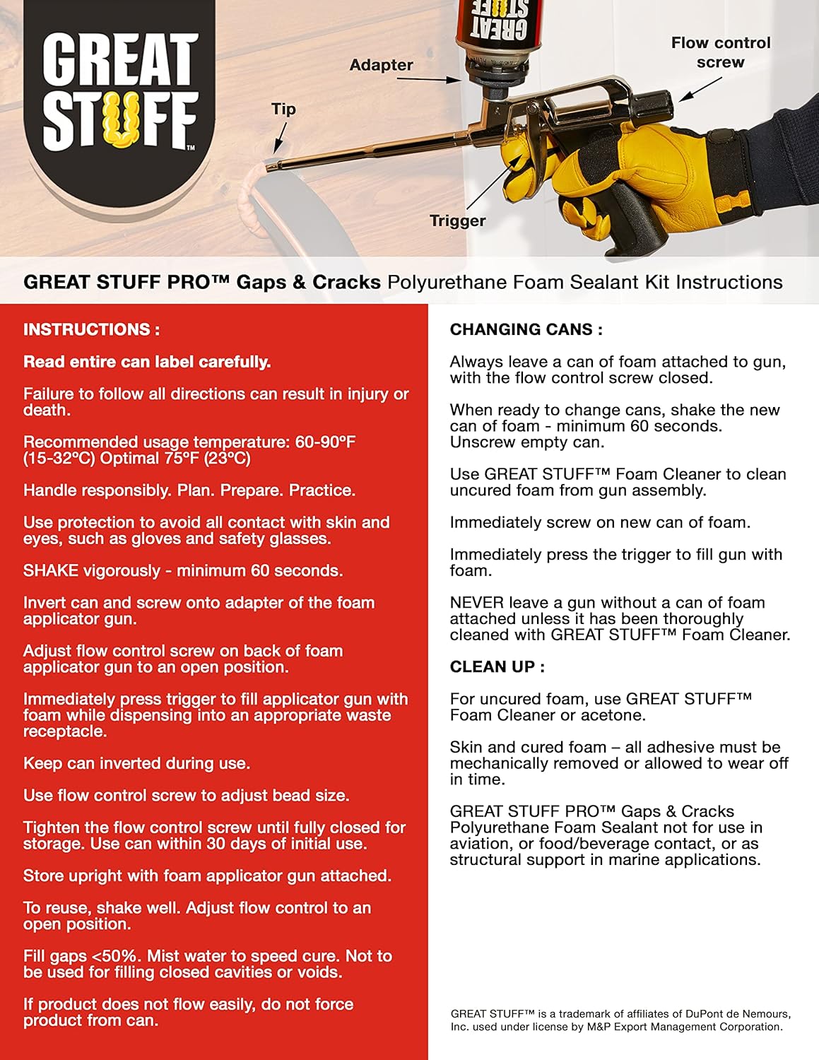 Great Stuff – Kit de sellador de espuma, Great Stuff Pro Gaps and Griacks de 24 onzas, gran pistola de espuma, gran limpiador de pistola de cosas de