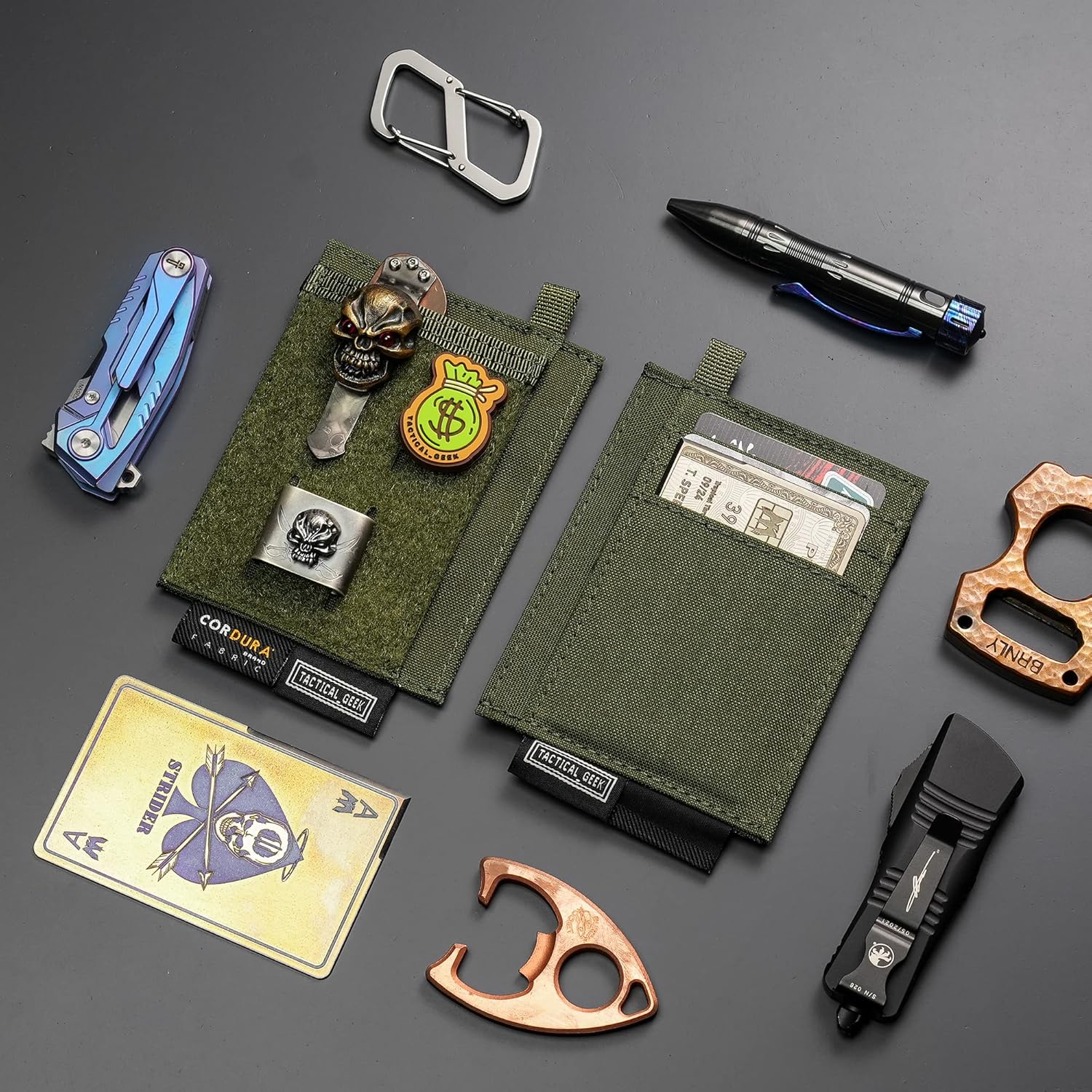 TACTICAL GEEK EXT5 EDC – Bolsa de almacenamiento delgada, elegante y ligera, organizador de tarjetas con tela de nailon, bolsillo para tarjetas de