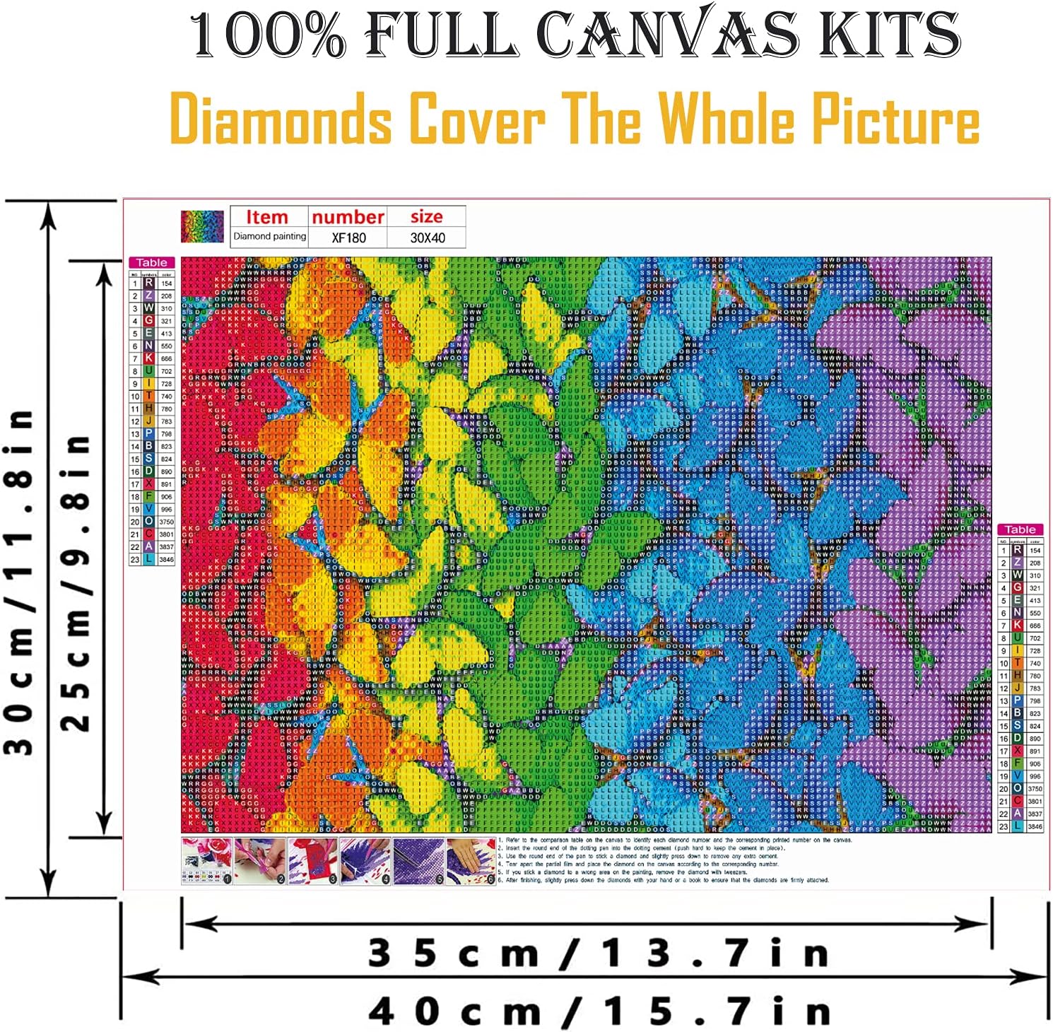 Diamond Art Beautiful Butterfly DIY 5D Diamond Painting Kits para adultos y niños, kit de manualidades por números para principiantes, decoración