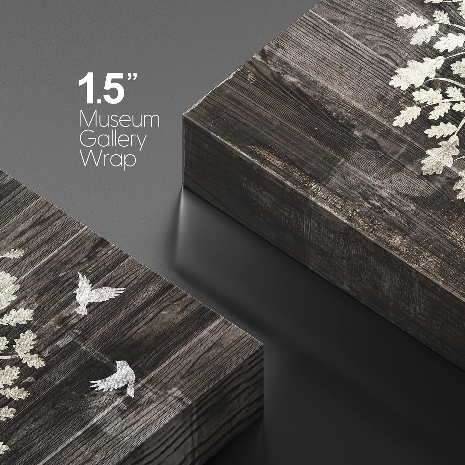 wall26 Lienzo impreso para pared, panel de madera, tapiz botánico de pájaro, árbol botánico, ilustraciones de naturaleza silvestre, arte moderno,