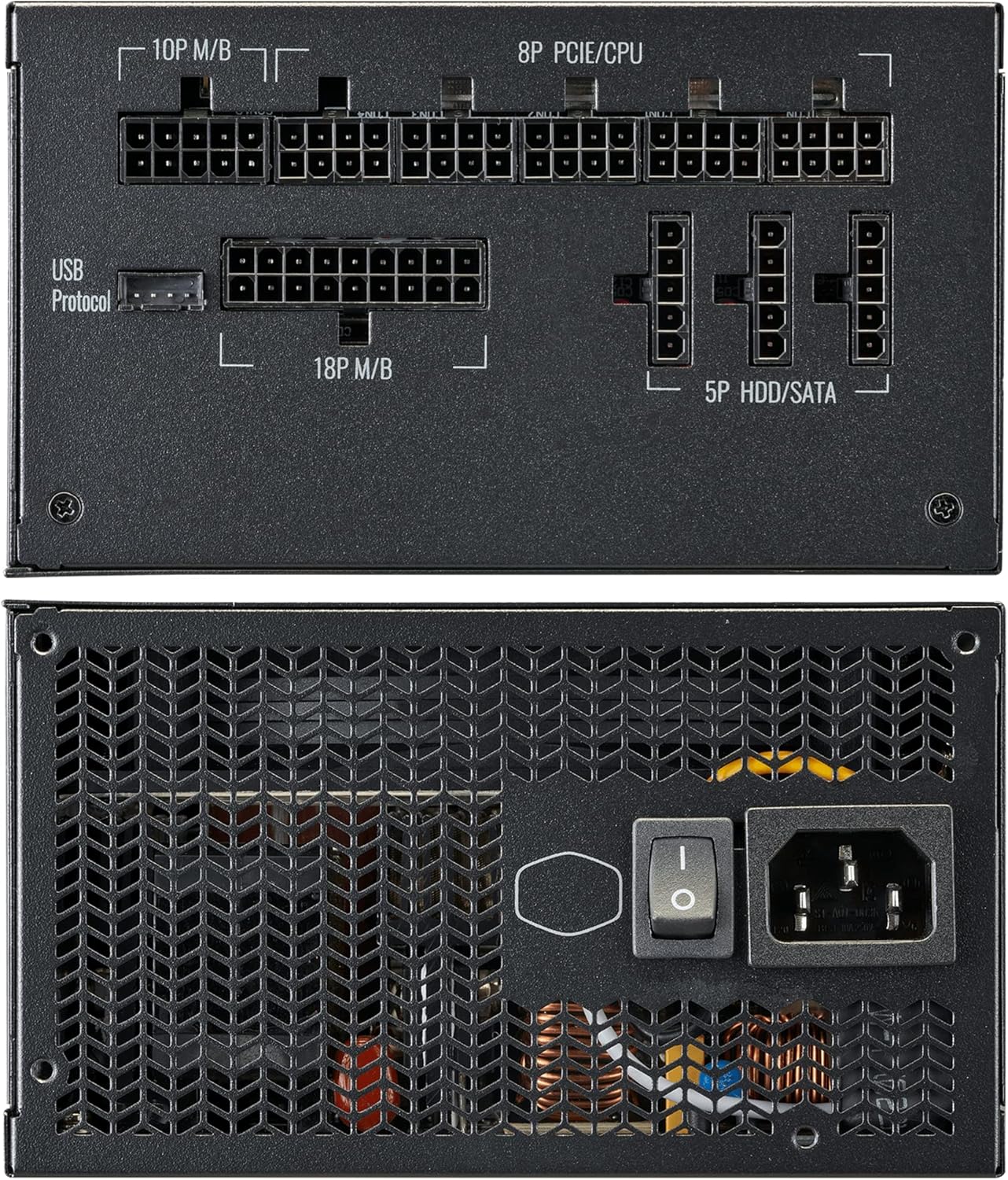 Cooler Master XG650 Plus Platinum ARGB totalmente modular, 650W, panel de visualización de información incorporado, ventilador silencioso ARGB 5.315