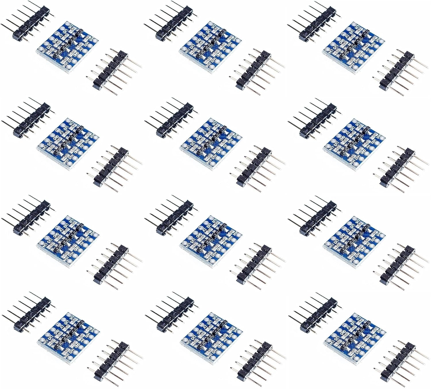12 unids 4 canales IIC I2C convertidor de nivel lógico bidireccional 3.3V-5V módulo de cambio para Arduino