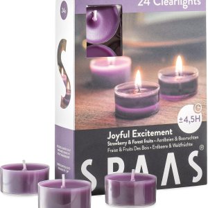 SPAAS Velas perfumadas de té en tazas transparentes, fragancia de fresa y frutas del bosque, velas perfumadas de primera calidad para spa, romántica SPAAS Velas perfumadas de té en tazas transparentes, fragancia de fresa y frutas del bosque, velas perfumadas de primera calidad para spa, romántica