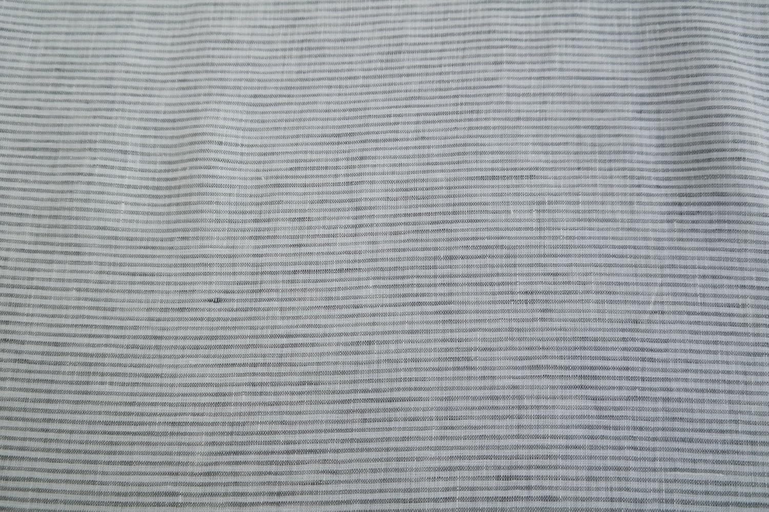 Colección de rayas finas grises 100% tela de lino, ligera y de alta calidad para manualidades y decoración del hogar