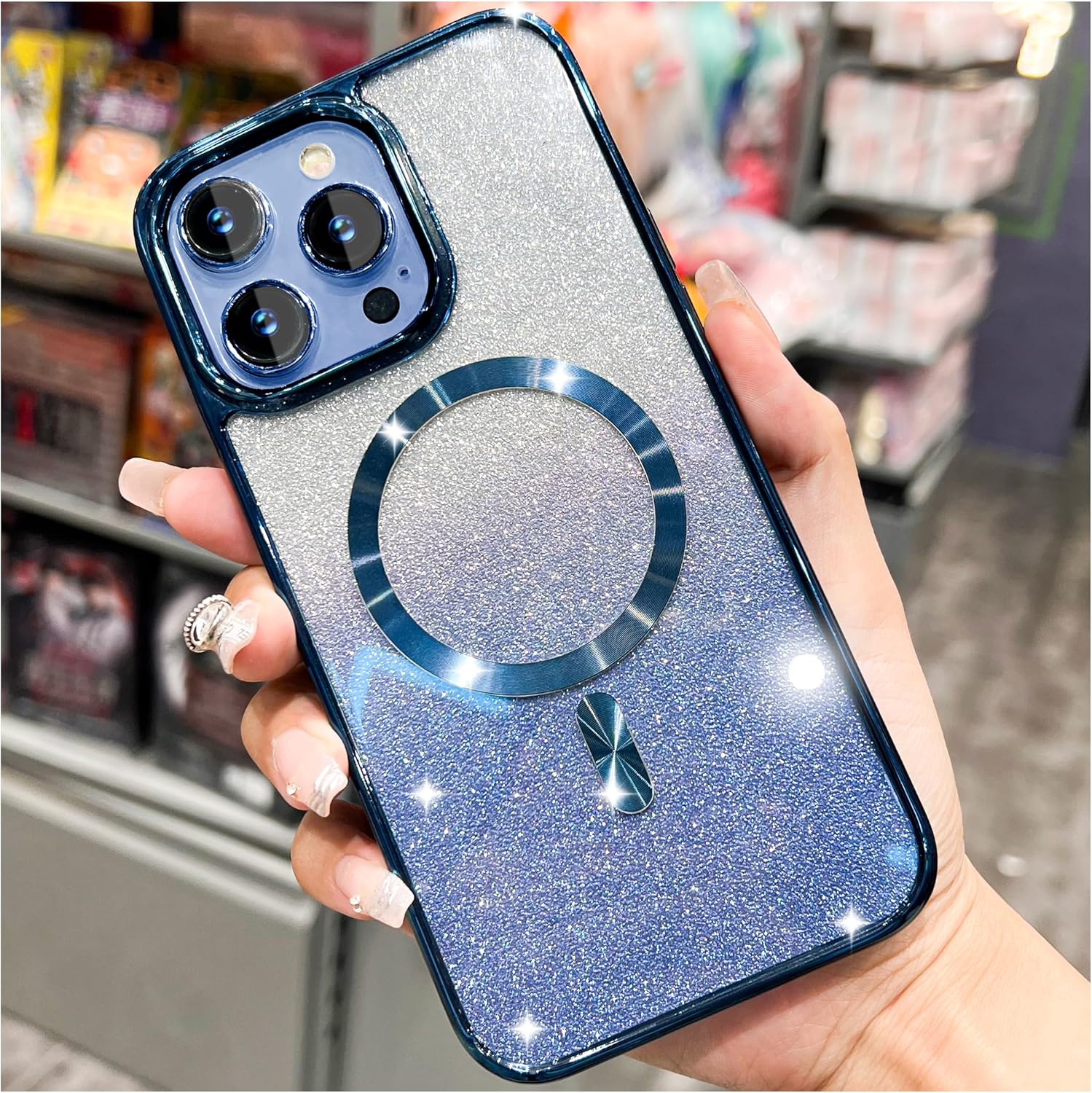 Funda magnética de titanio para iPhone 15 Pro Max protector de lente de cámara y protector de pantalla Nunca se pone amarilla Imanes N56 fuertes n.