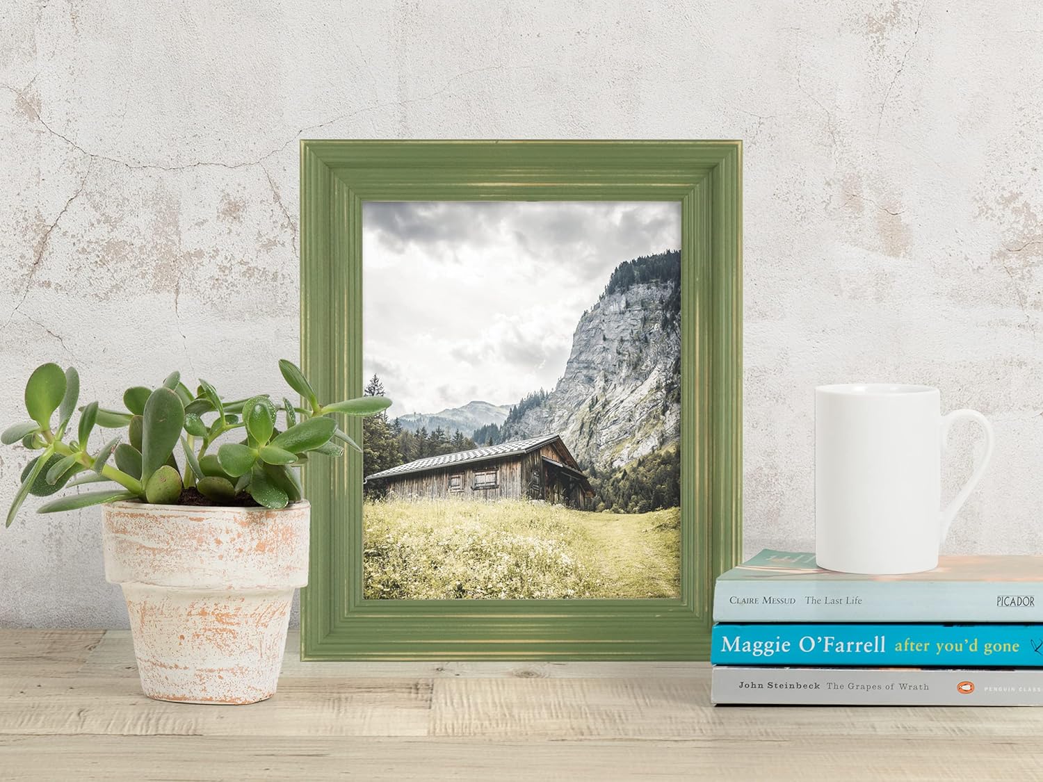 The Rusty Roof – Marco de fotos de madera maciza color verde frondoso de 16 x 20 pulgadas
