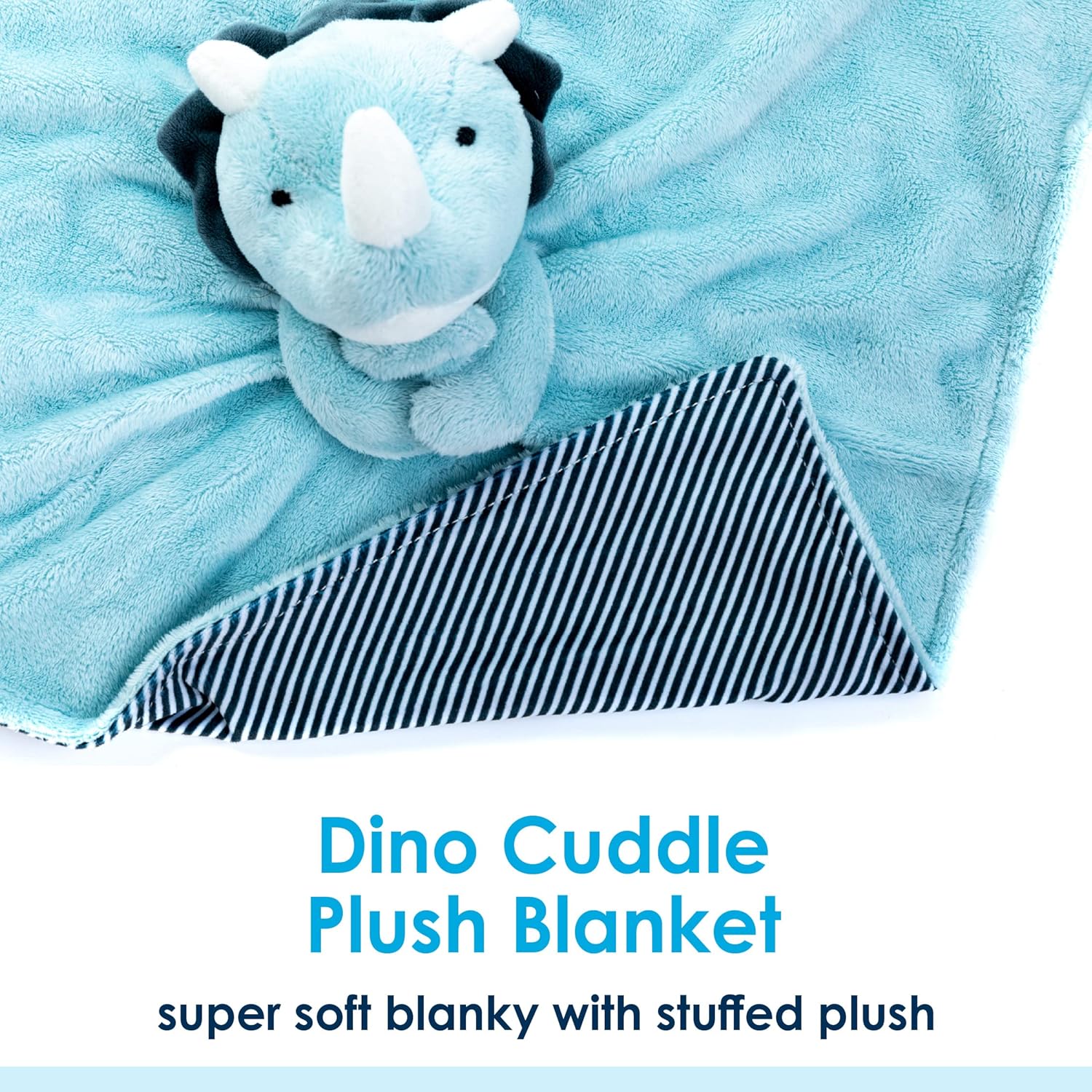 KIDS PREFERRED Carter’s Dino Cuddle – Manta de seguridad de animales de peluche para acurrucarse, cuna, color azul