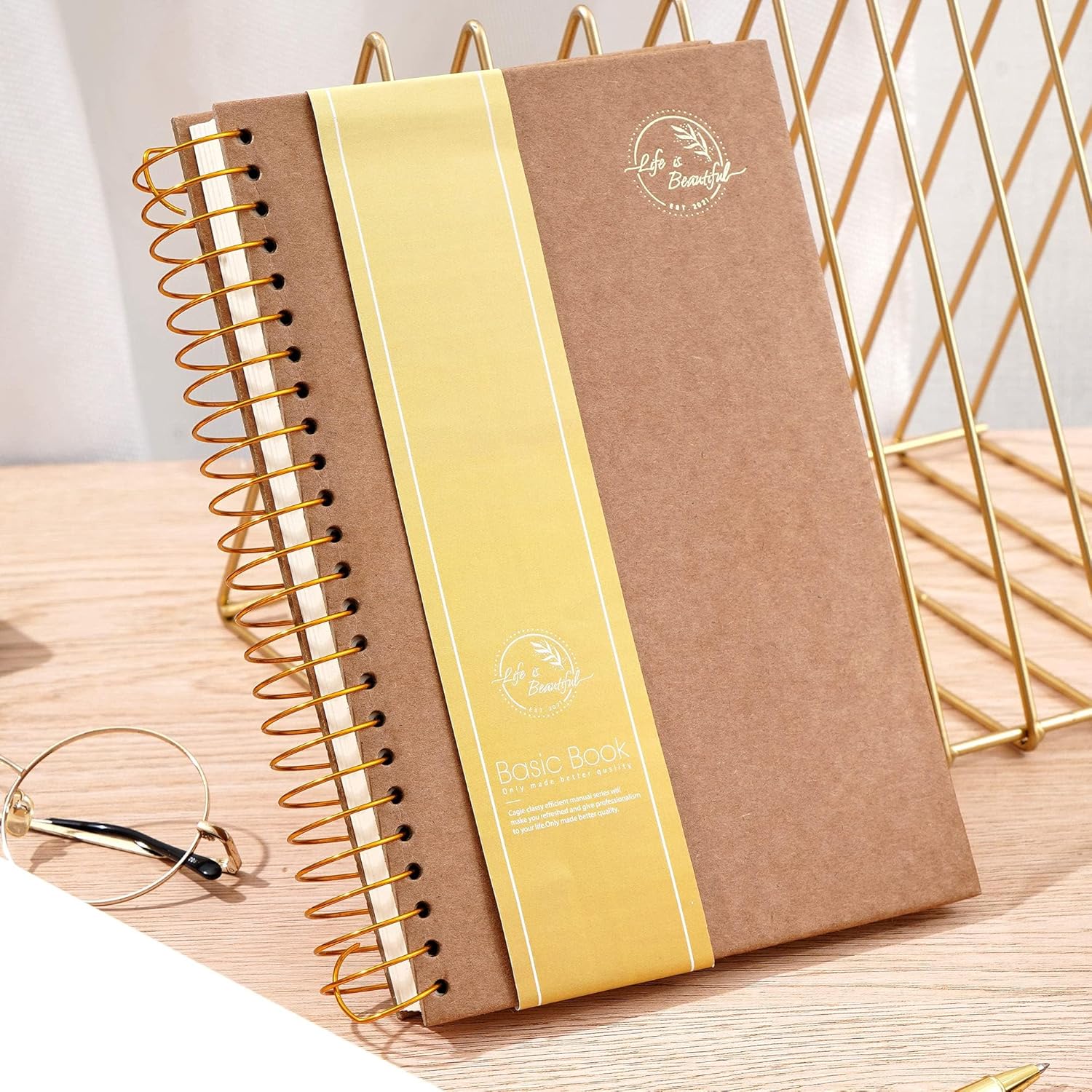 Cuaderno de espiral de tapa dura, 150 hojas, 1 materia, cuaderno de rayas universitarias para oficina, reuniones, cuaderno de composición esencial
