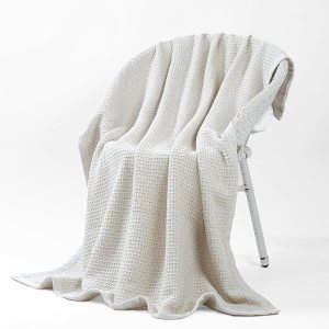 Mantas 100% algodón con costuras, para sofá, mantas de punto gofre para todas las estaciones, acogedoras, suaves y transpirables, ligeras mantas de Mantas 100% algodón con costuras, para sofá, mantas de punto gofre para todas las estaciones, acogedoras, suaves y transpirables, ligeras mantas de