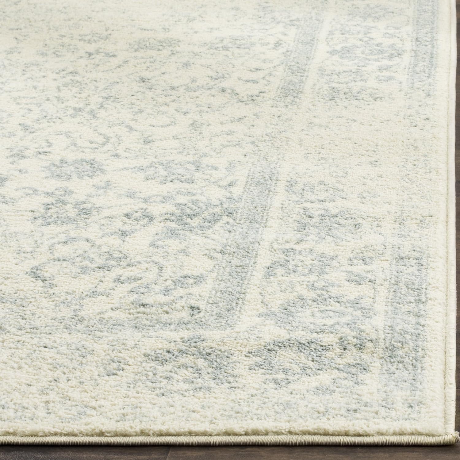 Safavieh colección Adirondack – Alfombra de área cuadrada, 8 pies, marfilgris pizarra, diseño oriental desgastado, no desprende pelusa psala de