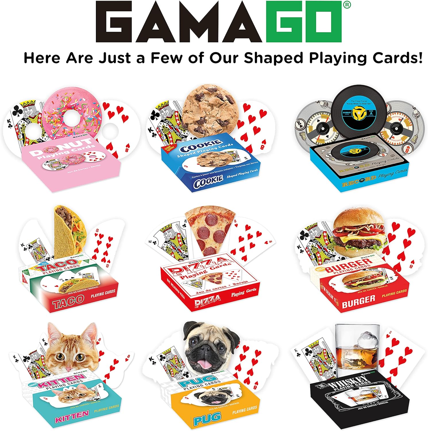 GAMAGO Pizza Playing Cards – Baraja de cartas en forma de pizza para jugar tus juegos de cartas favoritos