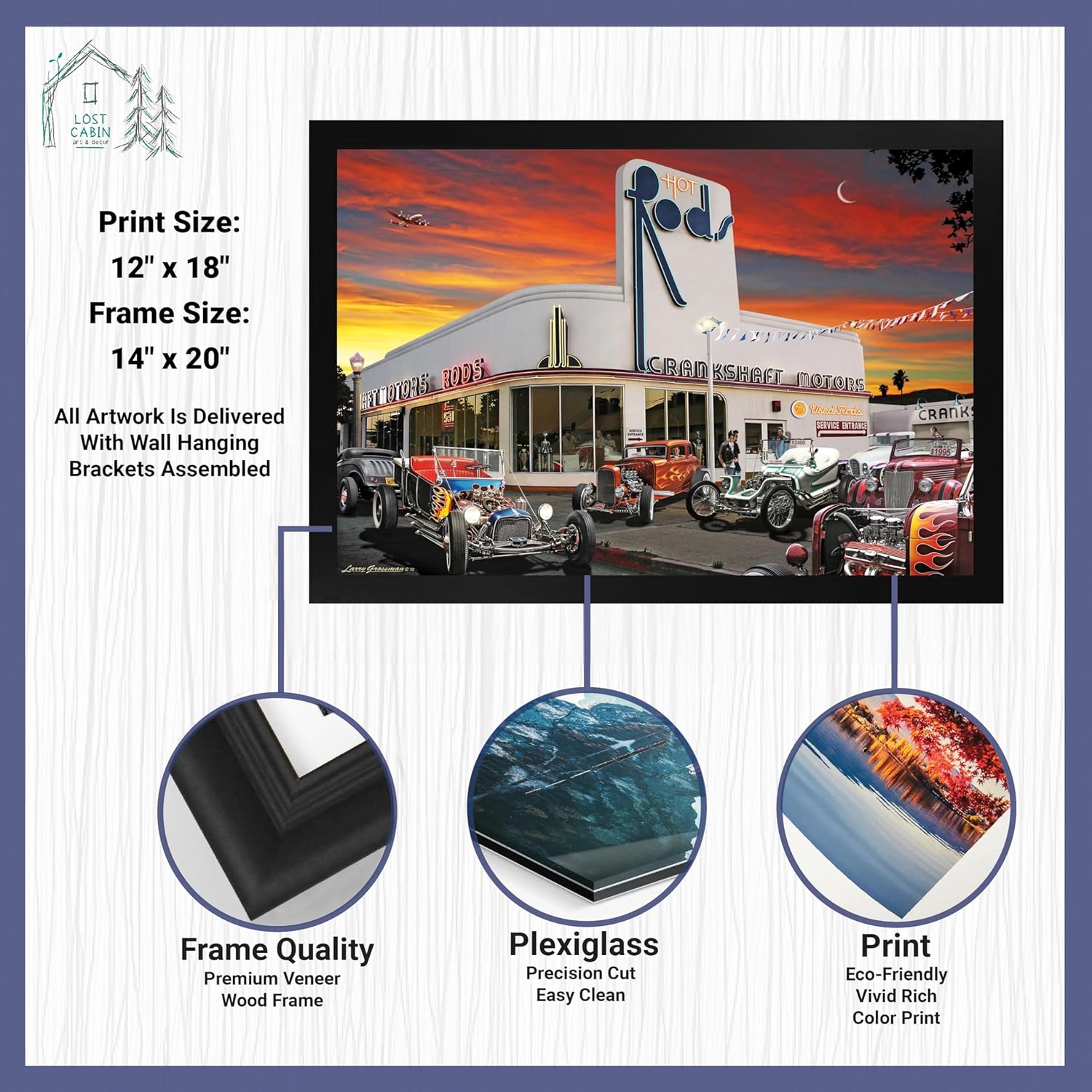 Póster de motor de cigüeñal para decoración de pared, impresión enmarcada  Pósters de Hot Rods y autos clásicos para el hogar y la oficina, imágenes