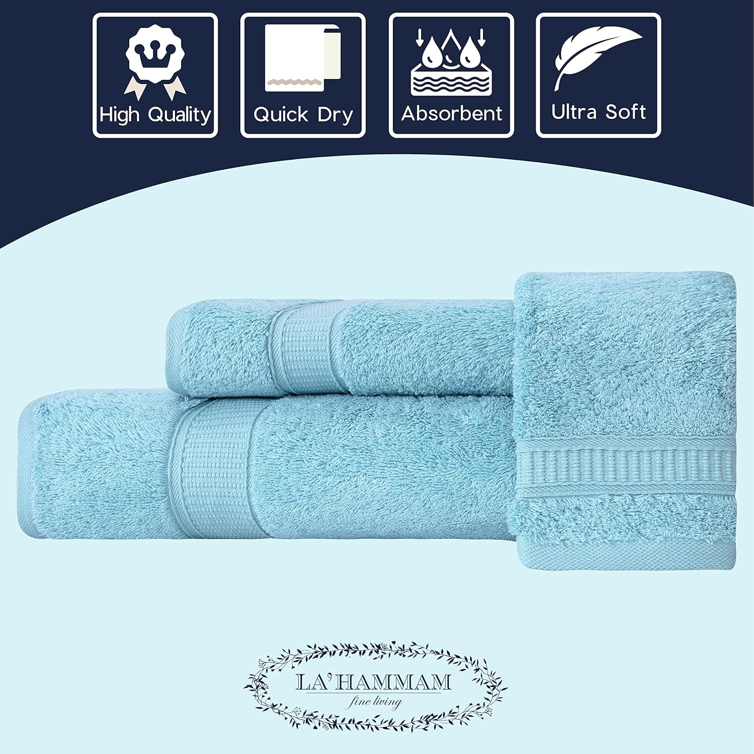 Toallas personalizadas, calidad de hotel y spa, súper suaves, altamente absorbentes, juegos de baño, 100% algodón, juego de toallas con monograma,