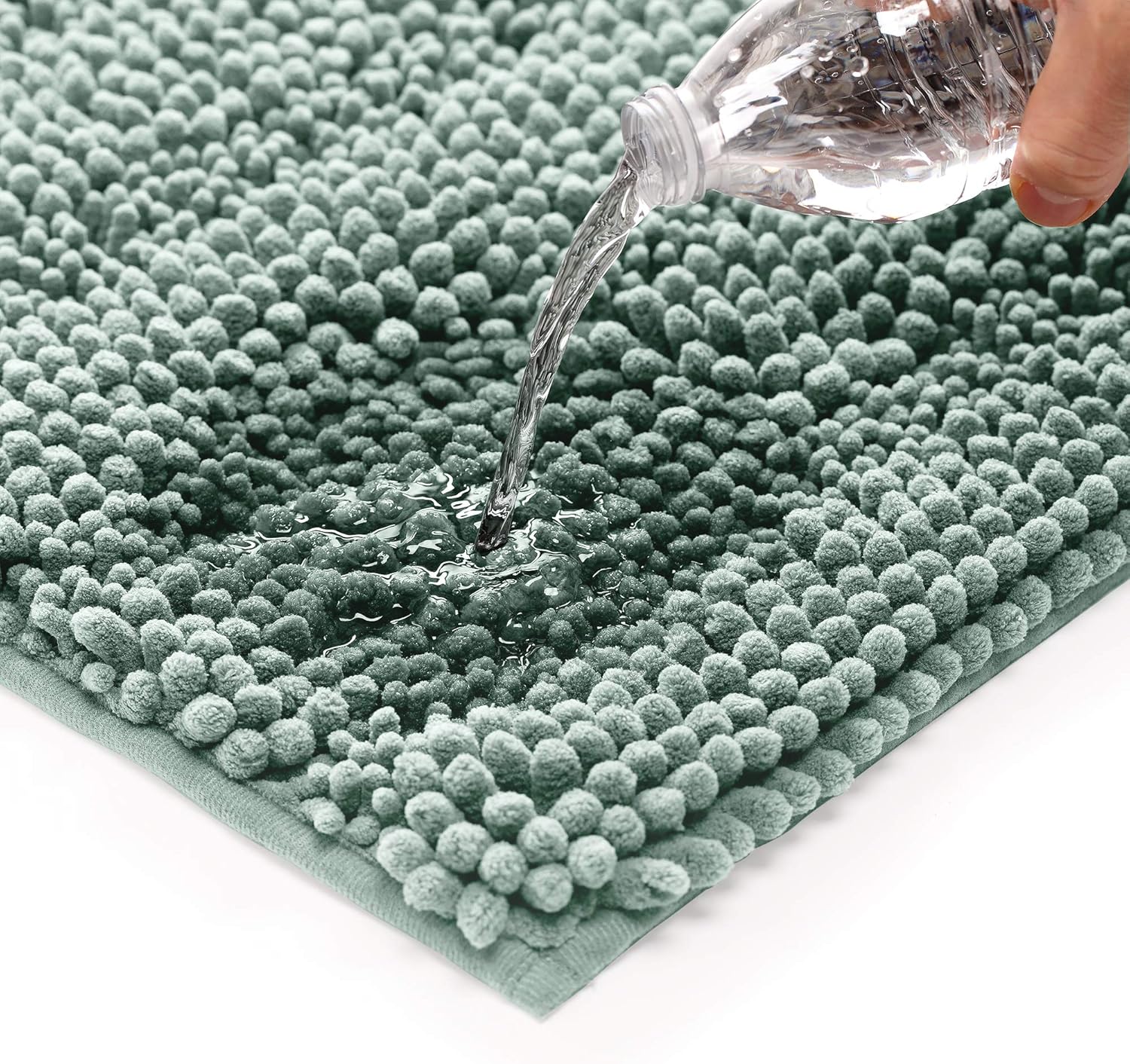 Alfombra de baño de felpilla, suave y absorbente antideslizante alfombra de baño, alfombra de felpa para bañera y ducha, lavable a máquina
