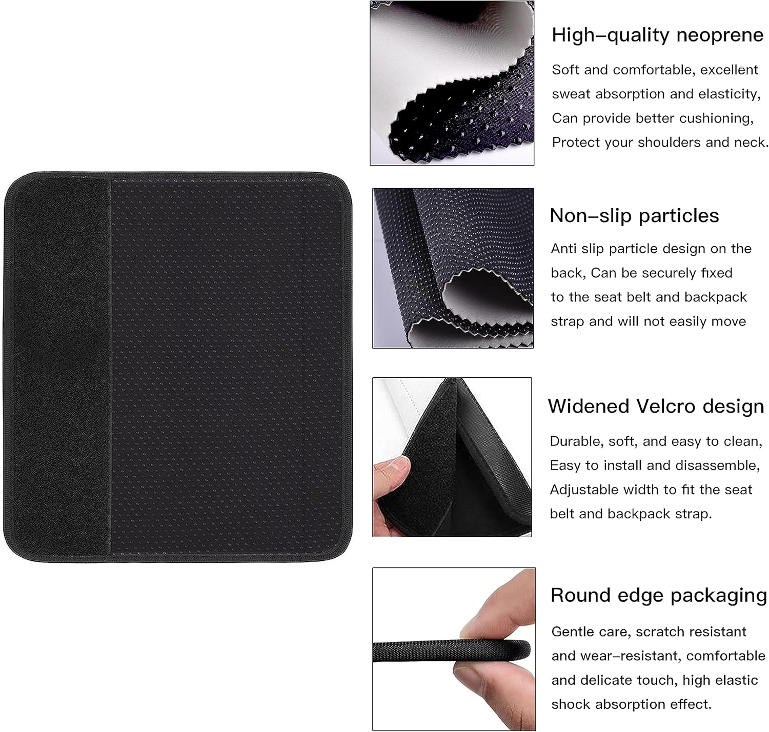 Funda para cinturón de seguridad de automóvil, paquete de 2 almohadillas suaves para cinturón de seguridad de automóvil para adultos y niños,