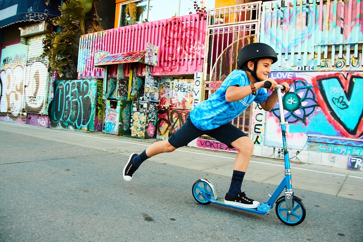 SereneLife Patinete plegable para adolescentes y adultos con agarre de goma en la punta, cubierta de aleación y navaja A5 LUX Kick Scooter – Rosa –