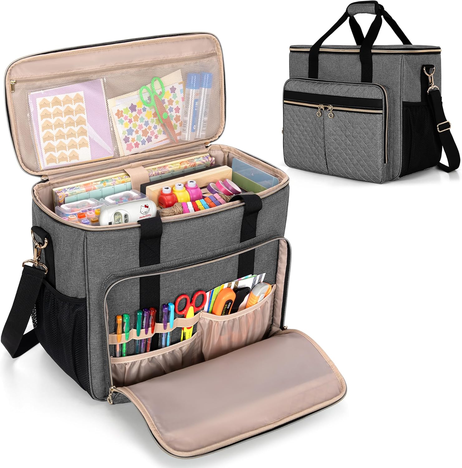 Luxja Bolsa de manualidades para suministros de álbumes de recortes (se adapta a álbumes de recortes de 12 x 12 pulgadas y portátil de 15.6