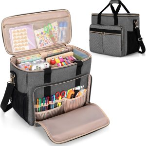 Luxja Bolsa de manualidades para suministros de álbumes de recortes (se adapta a álbumes de recortes de 12 x 12 pulgadas y portátil de 15.6 Luxja Bolsa de manualidades para suministros de álbumes de recortes (se adapta a álbumes de recortes de 12 x 12 pulgadas y portátil de 15.6