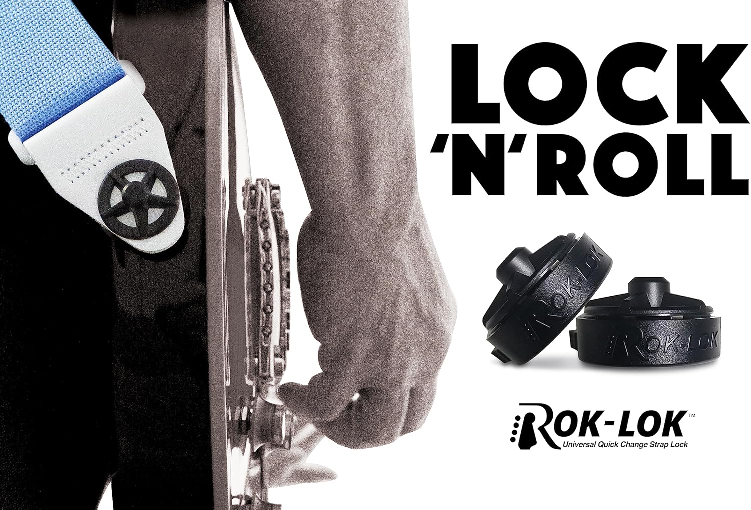 Rok Lok – Cerradura universal de cambio rápido para correa de guitarra, juego de cerraduras de correa de guitarra, protege tu instrumento sin