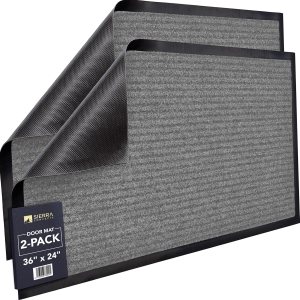 2-Pack Front Door Mat – Large 36 x 24 Welcome Indoor Outdoor Entryway Mats for Shoe Scraper, Ideal for Inside Outside High Traffic Area, Gray 2-Pack Front Door Mat – Large 36 x 24 Welcome Indoor Outdoor Entryway Mats for Shoe Scraper, Ideal for Inside Outside High Traffic Area, Gray