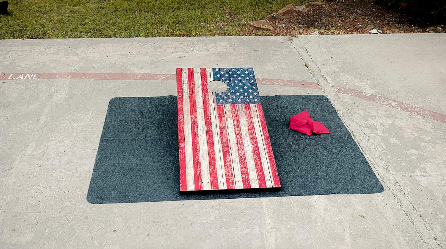 Las alfombrillas de Cornhole evitan que la tabla de Cornhole se resbale, la almohadilla mantiene las bolsas de lanzamiento limpias y seguras, gris,