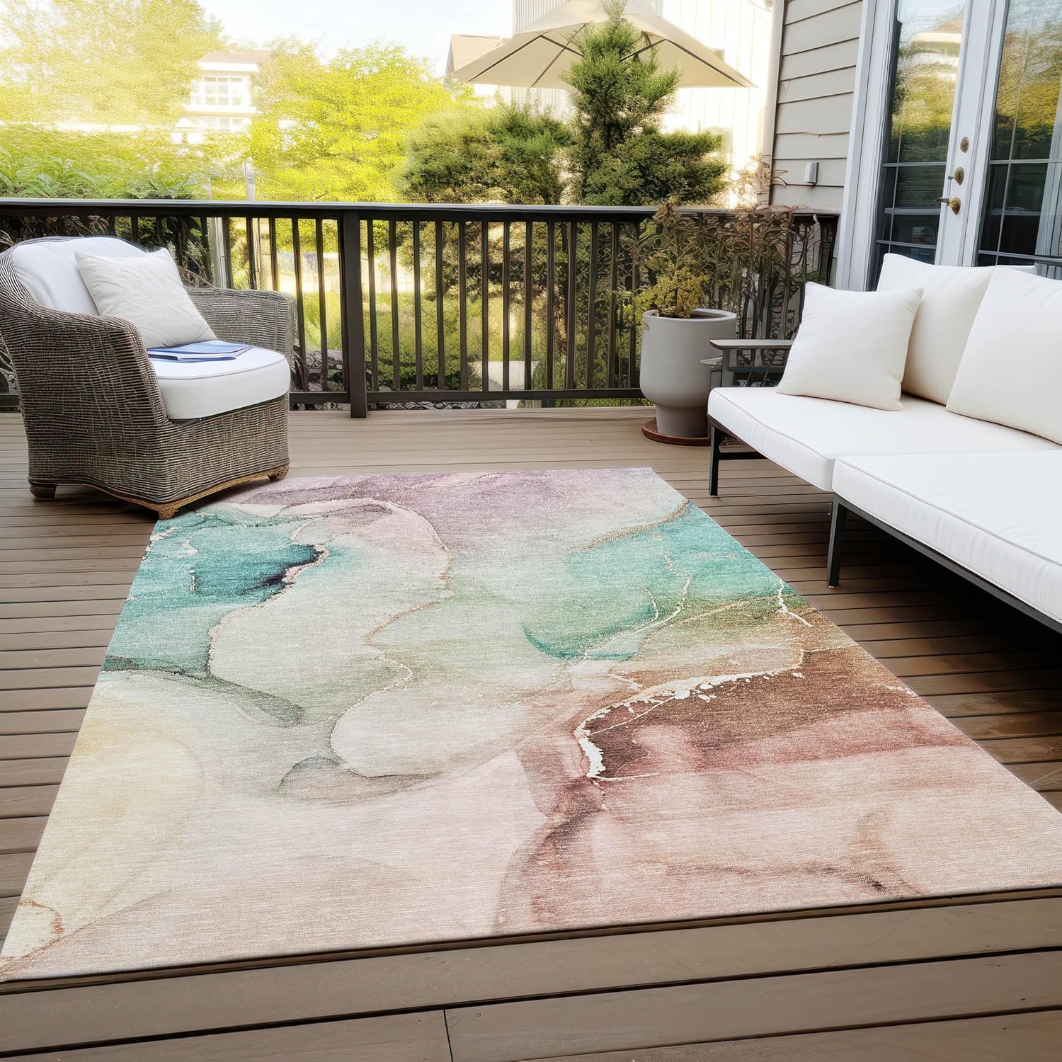 Addison Rugs Chantille ACN521 – Alfombra de área para interiores y exteriores, resistente a las manchas, lavable a máquina, no se desprende, para