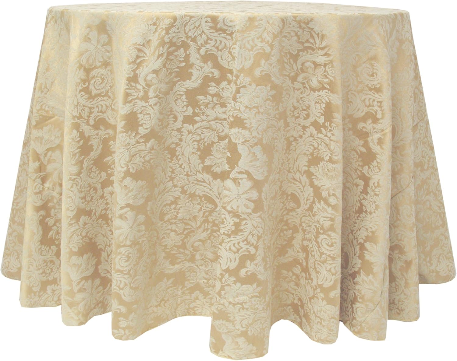 ULTIMATE TEXTILE – Paquete de 10 manteles redondos de damasco Miranda de 120 pulgadas – Tejido jacquard, marfil champán crema