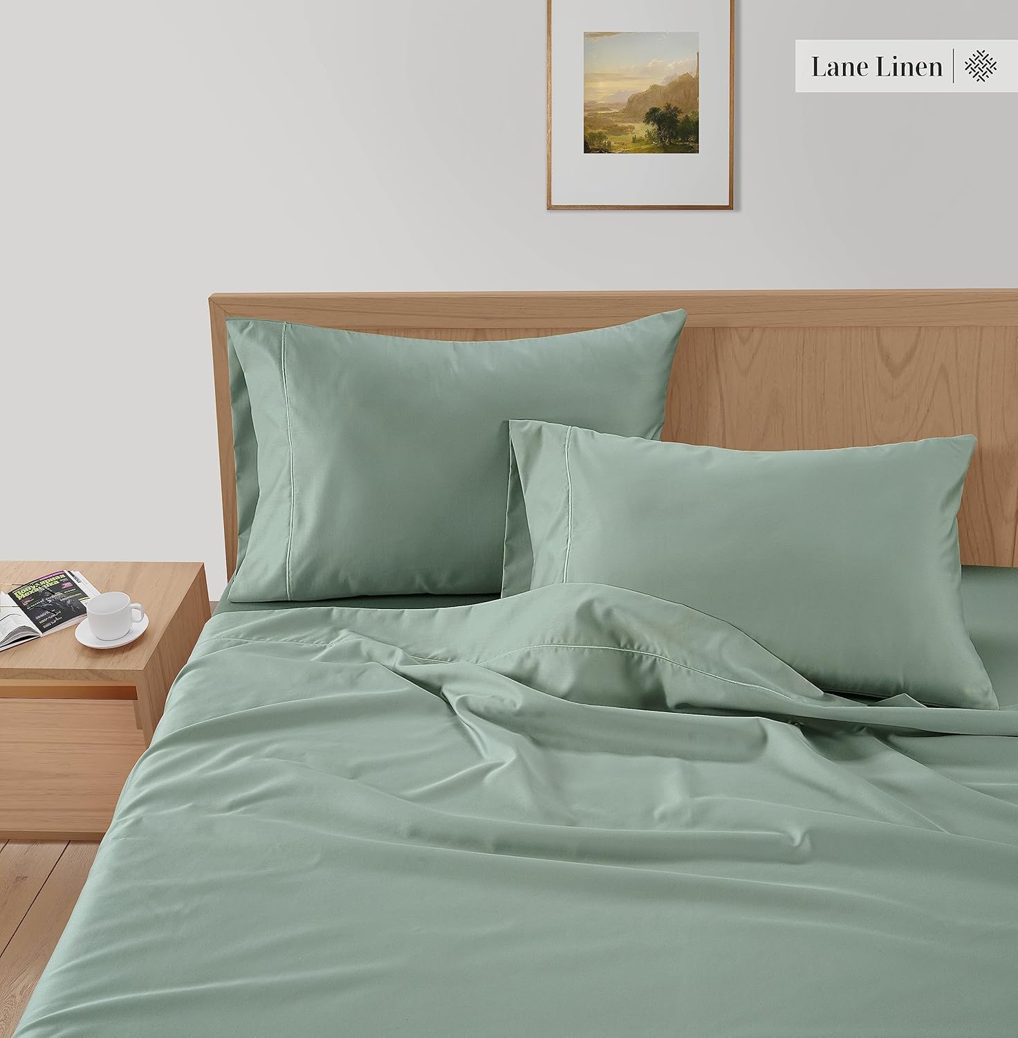 LANE LINEN Sábanas tamaño California King, sábanas refrescantes transpirables para cama tamaño California King, sábanas suaves, juego de sábanas de