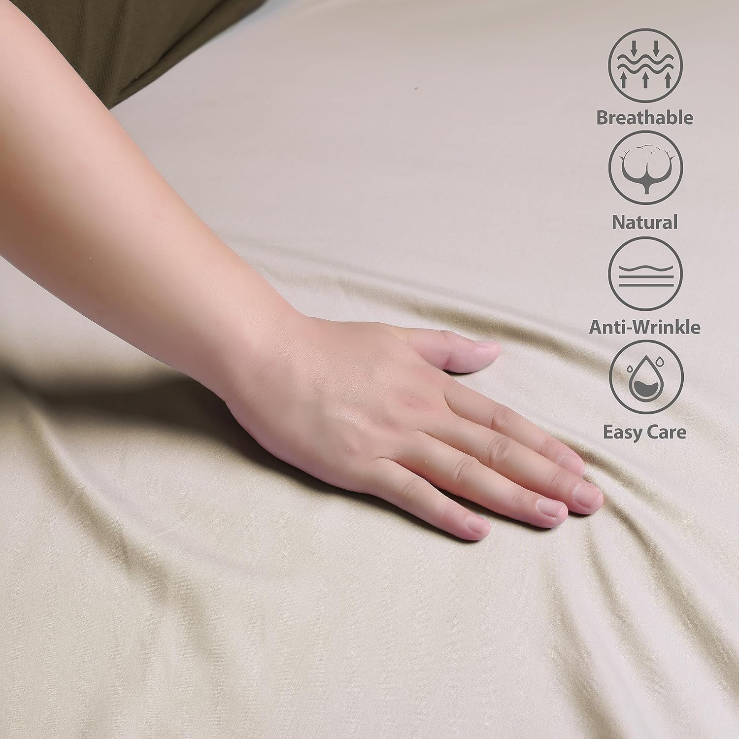 Zaizaihome Sábana bajera ajustable 100% de algodón egipcio tamaño Queen, sábana inferior de 800 hilos, lujosa y suave, calidad de hotel, sábana