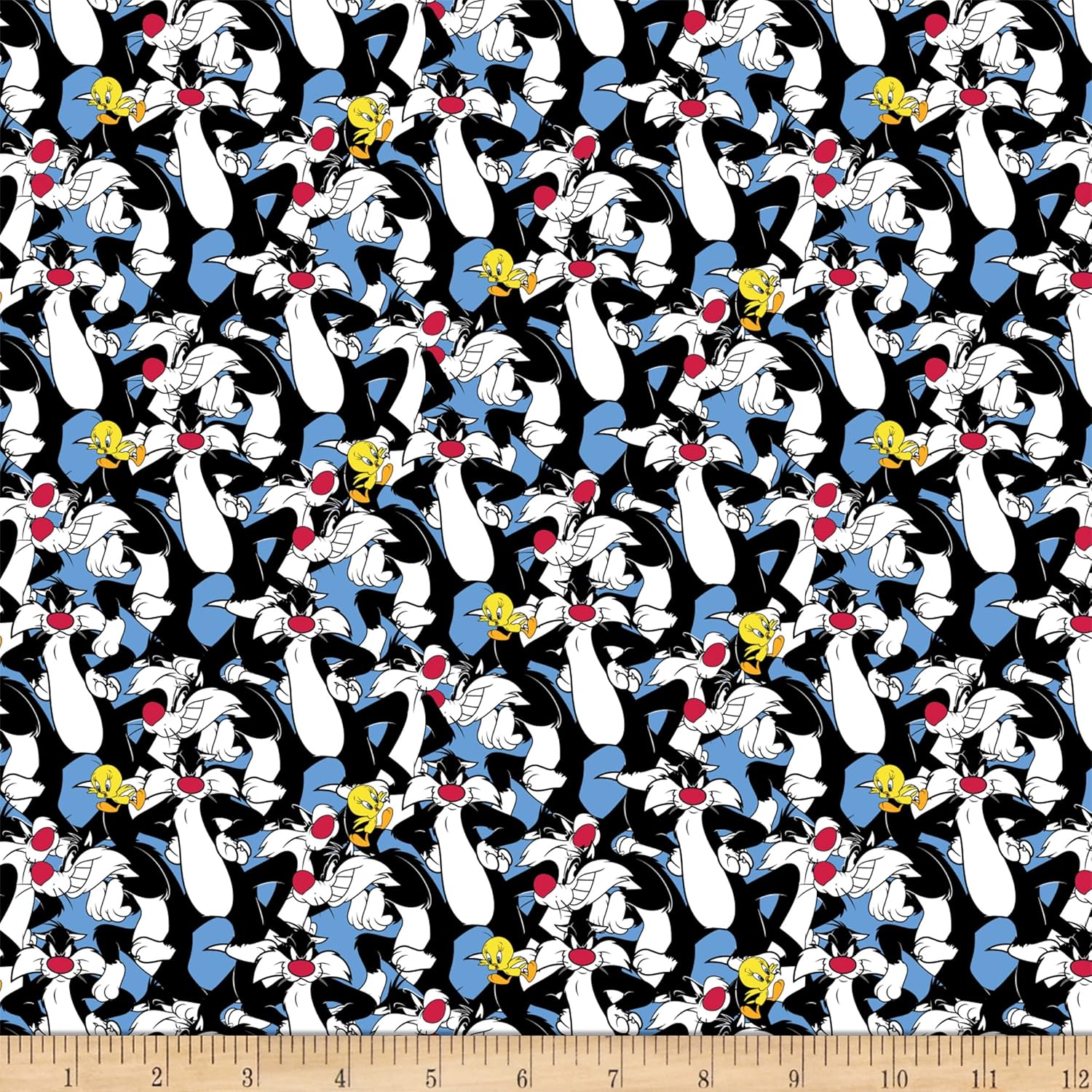 Looney Tunes II Looney Tunes Sylvester y Tweety Blue, tela de The Yard