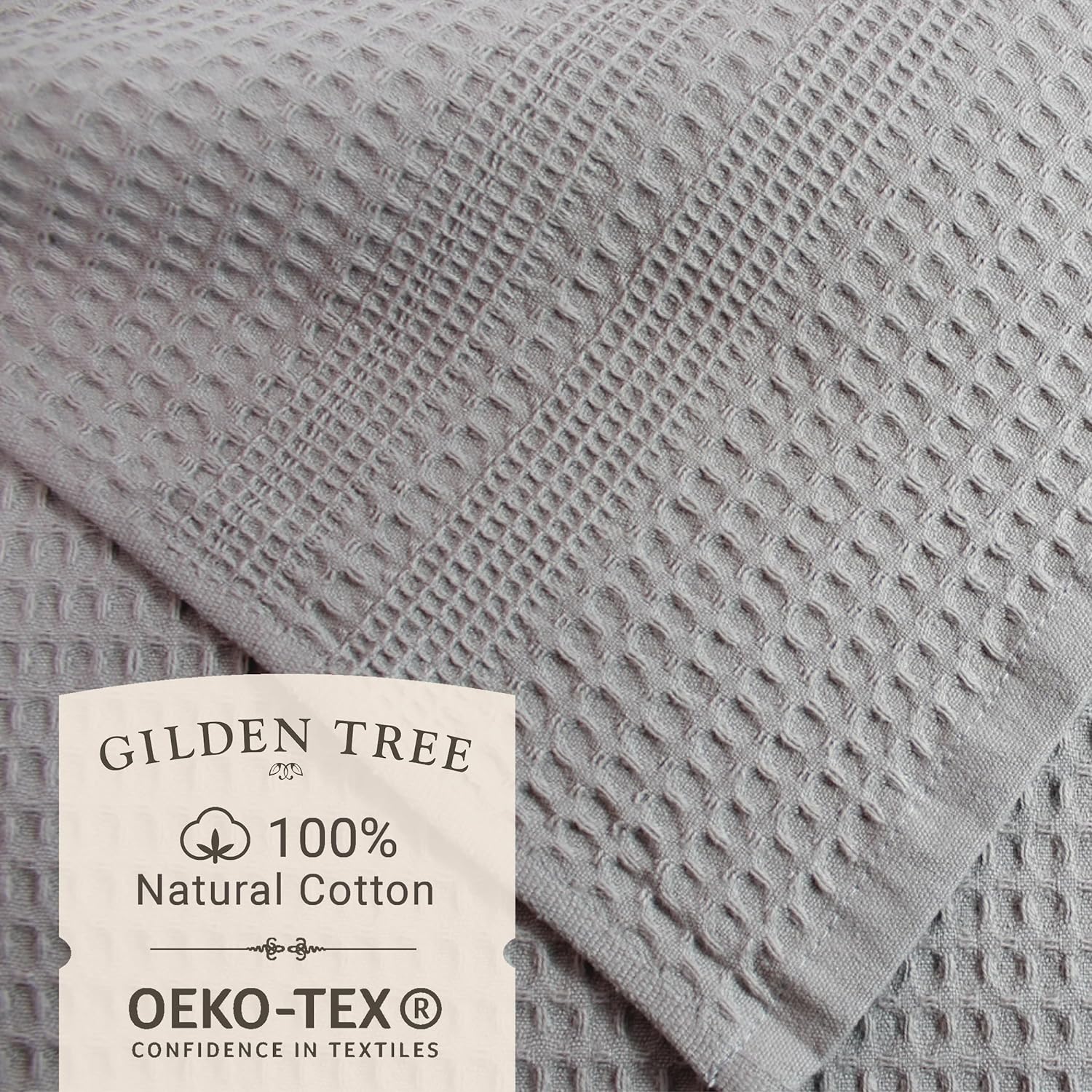 GILDEN TREE Juego de toallas de gofre, de secado rápido, finas, 2 toallas de baño, 2 toallas de mano, 2 toallas pequeñas, estilo clásico (peltre)
