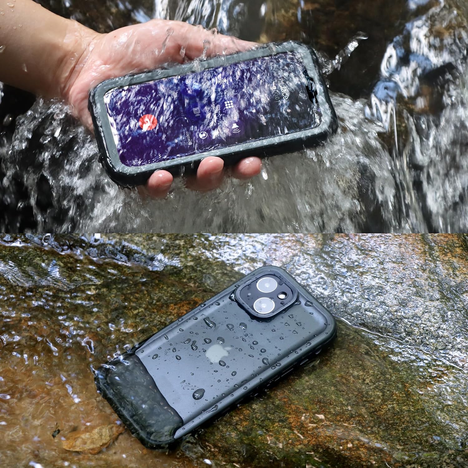 SPORTLINK Funda impermeable para iPhone 15, protector de pantalla integrado IP68 bajo el agua 6.6 pies a prueba de caídas militar a prueba de polvo
