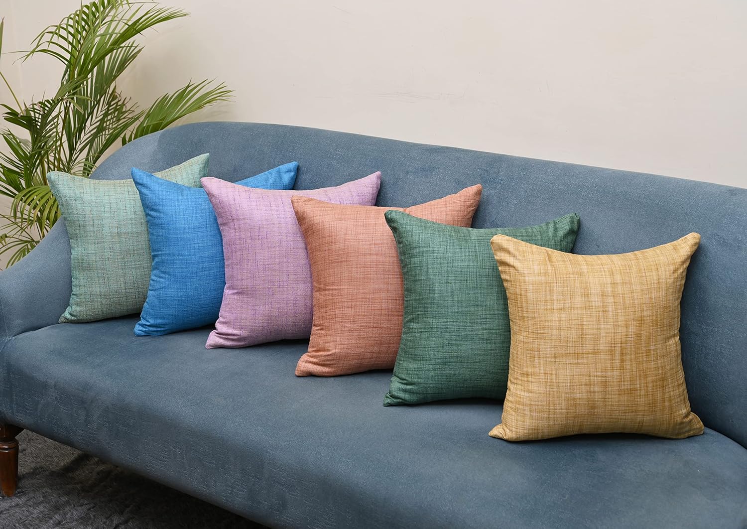 SCARLETT LINENS Juego de 2 almohadas decorativas para sofá cama, almohadas decorativas de sala de estar, almohadas rústicas, fundas de almohada