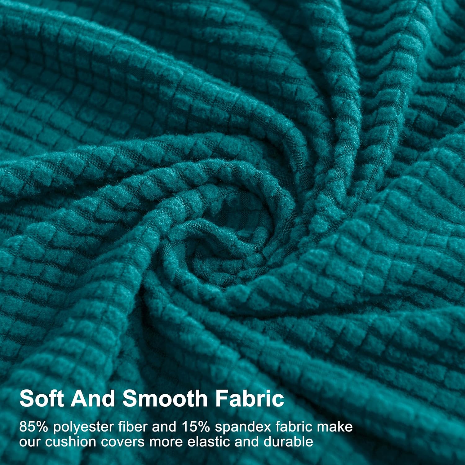 CHUN YI – Funda elástica de cojín para sofá biplaza, funda de asiento de sofá con tela jacquard de elastano (mediana, color verde azulado)