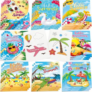 24 mini libros para colorear a granel para niños, regalos de fiesta en la playa de verano, pequeño libro de dibujo artístico que incluye flamencos, 24 mini libros para colorear a granel para niños, regalos de fiesta en la playa de verano, pequeño libro de dibujo artístico que incluye flamencos,