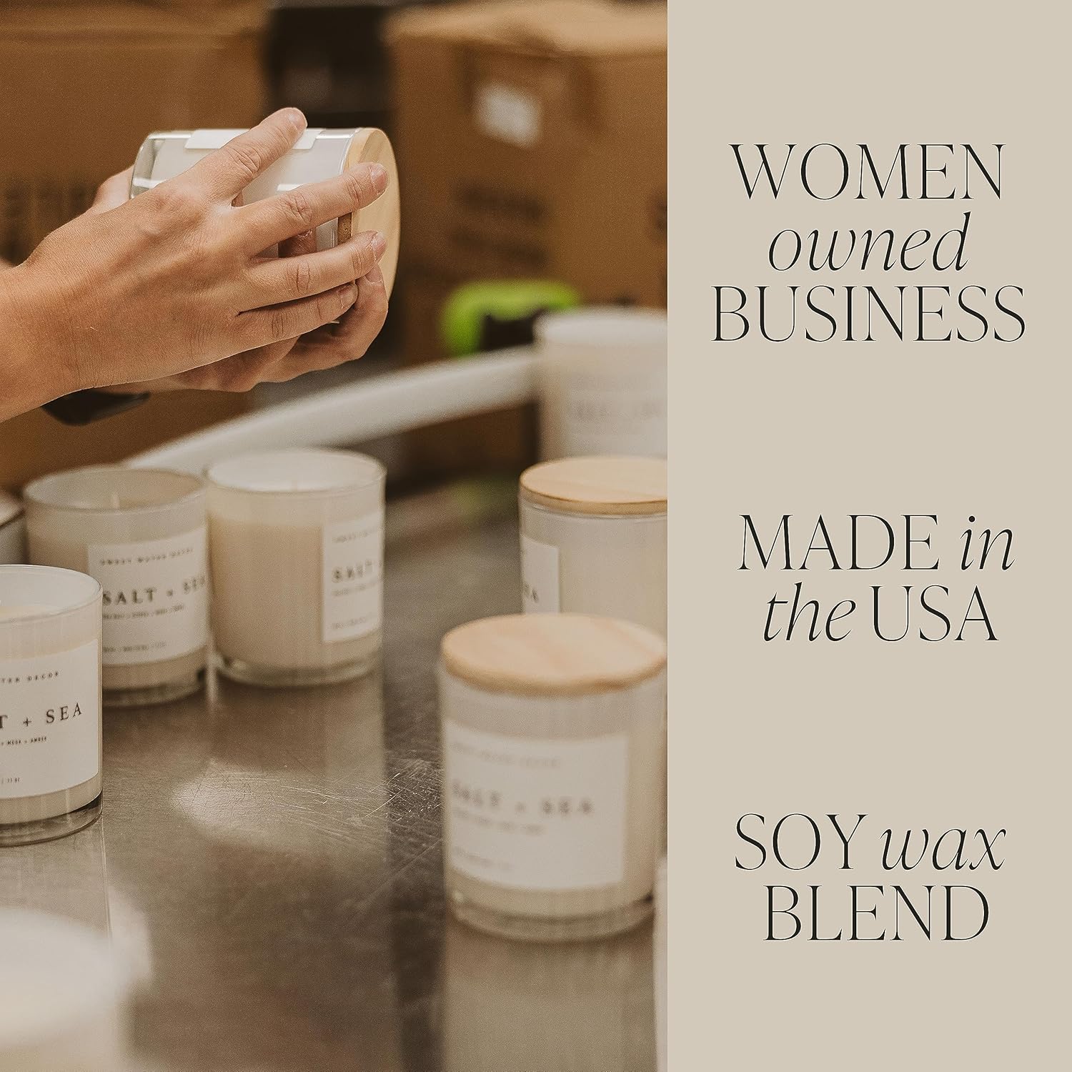 Sweet Water Decor Cozy Season Soy Candle  Woods, Warm Spice, and Citrus Fall Scented Candles for Home  11oz White Jar + Wood Lid, 50+ Hour Burn
