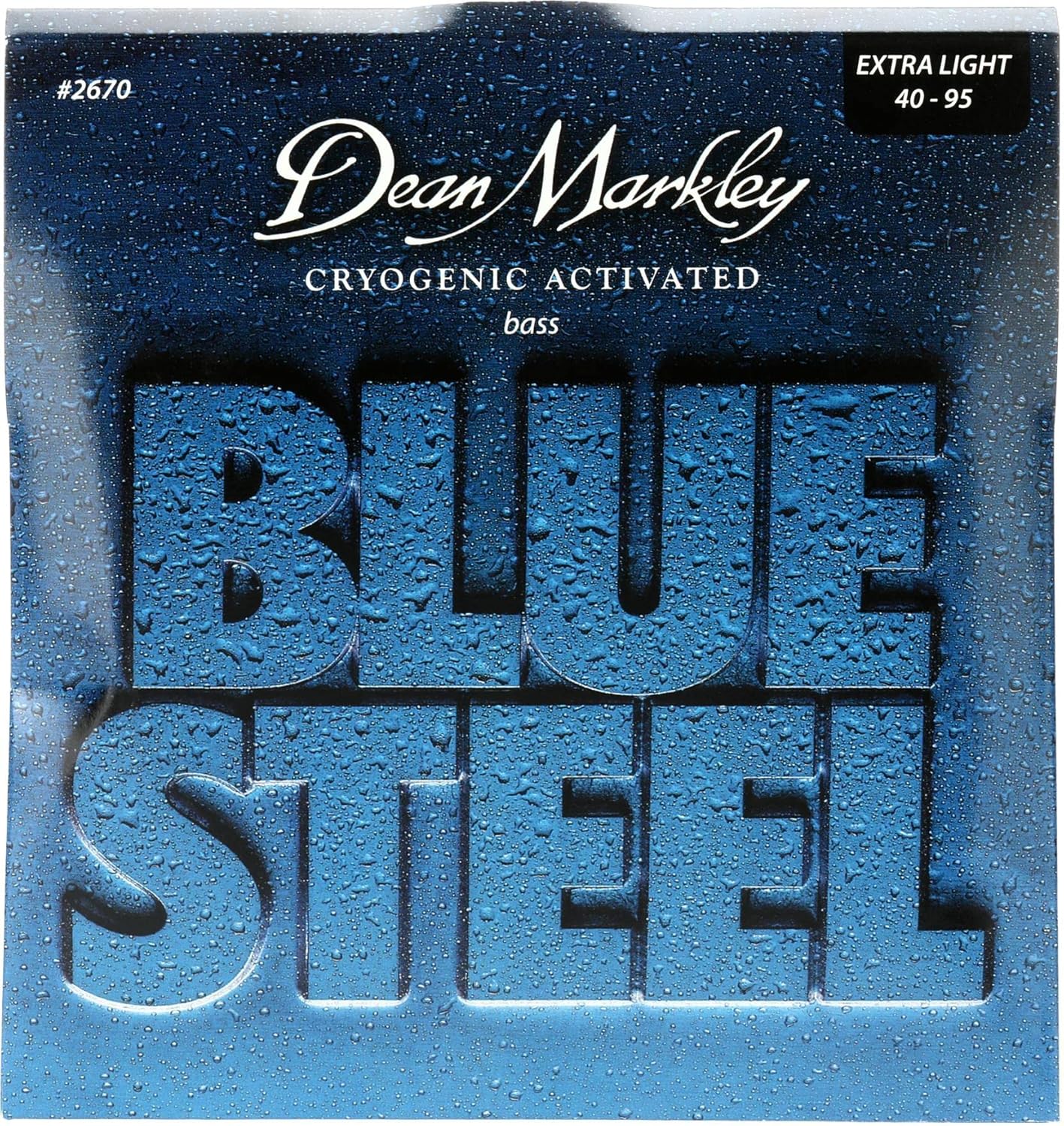 Dean Markley Cuerdas para bajo eléctrico 2670, acero azul, escala larga, calibre 40-95, extra ligero, procesado criogénicamente para una vida útil